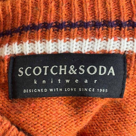 Scotch & Soda Wool Blend Sweater Men’s XXL Orange Black Speckled Crewneck - Picture 4 of 15